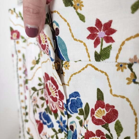 NWT Sezane X Farm Rio Tiago Crop Linen Blend Pant Romantic Garden 42/US Size 10 - Picture 13 of 16